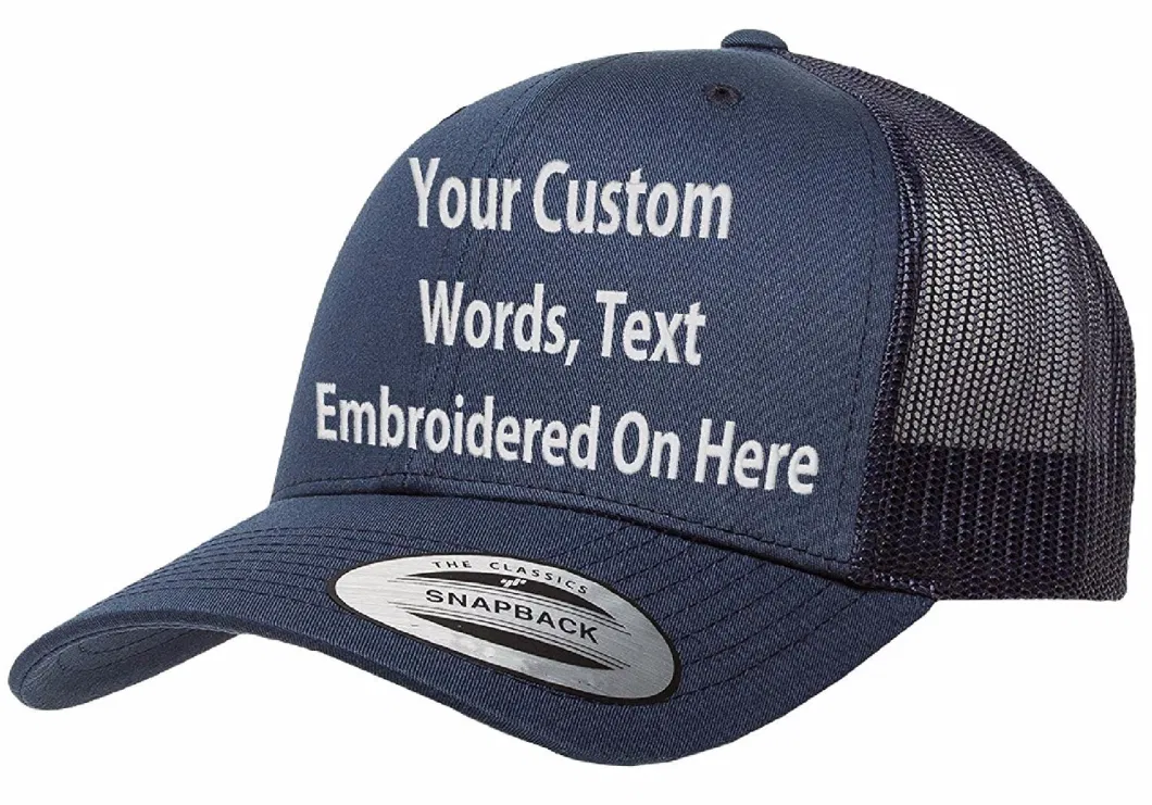 Wholesale Personalized Custom Embroidered Printing Text Logo Foam Cotton Baseball Curved Bill Snapback Trucker Mesh Cap