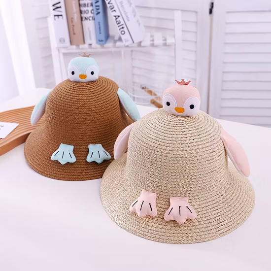 Summer Children Kids Outdoor Sunhat Wholesale Paper Straw Beach Hat
